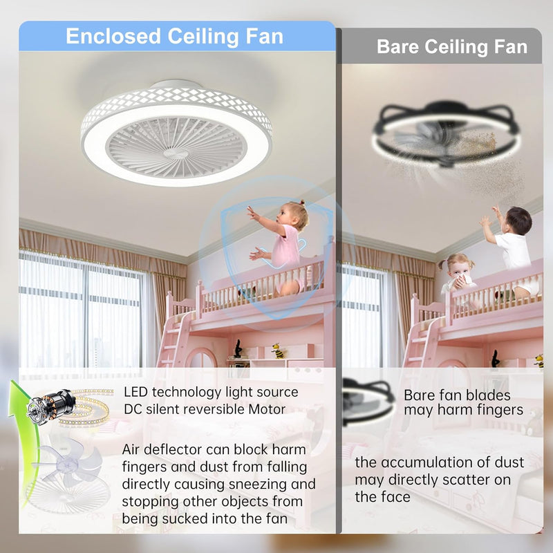 Ceiling Fans with Lights and Remote 48CM 6 Speeds
