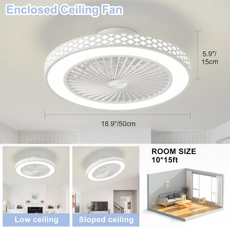 Ceiling Fans with Lights and Remote 48CM 6 Speeds