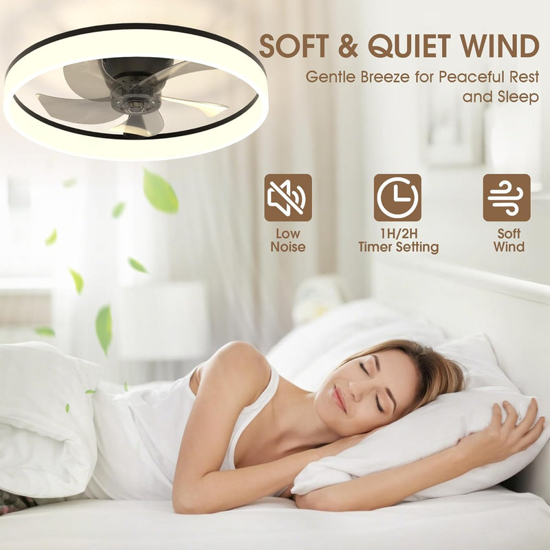 Ceiling Fan with Light Remote 3000K-6500K Dimmable