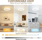 Ceiling Fan with Light Remote 3000K-6500K Dimmable