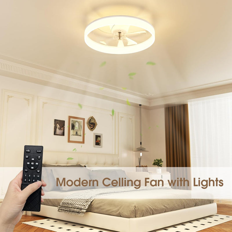 Ceiling Fan with Light Remote 3000K-6500K Dimmable