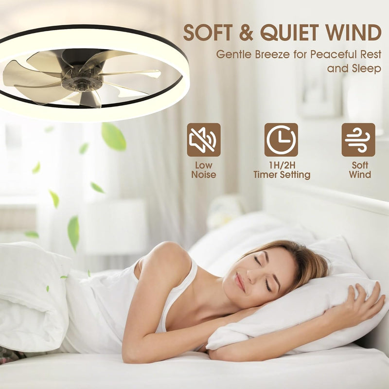 Ceiling Fan with Light Remote 3000K-6500K Dimmable