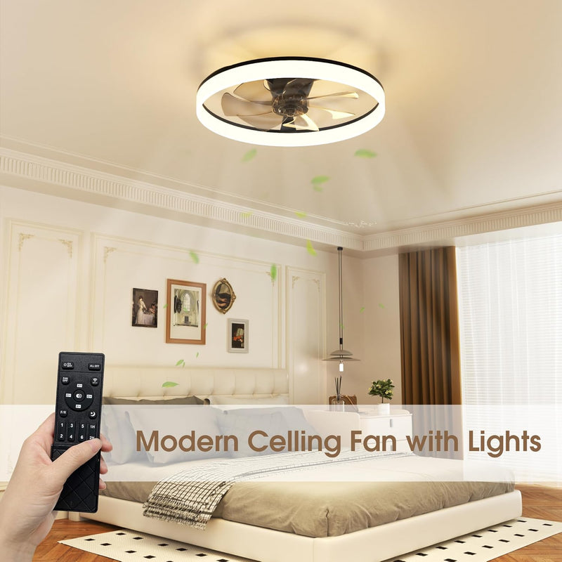 Ceiling Fan with Light Remote 3000K-6500K Dimmable