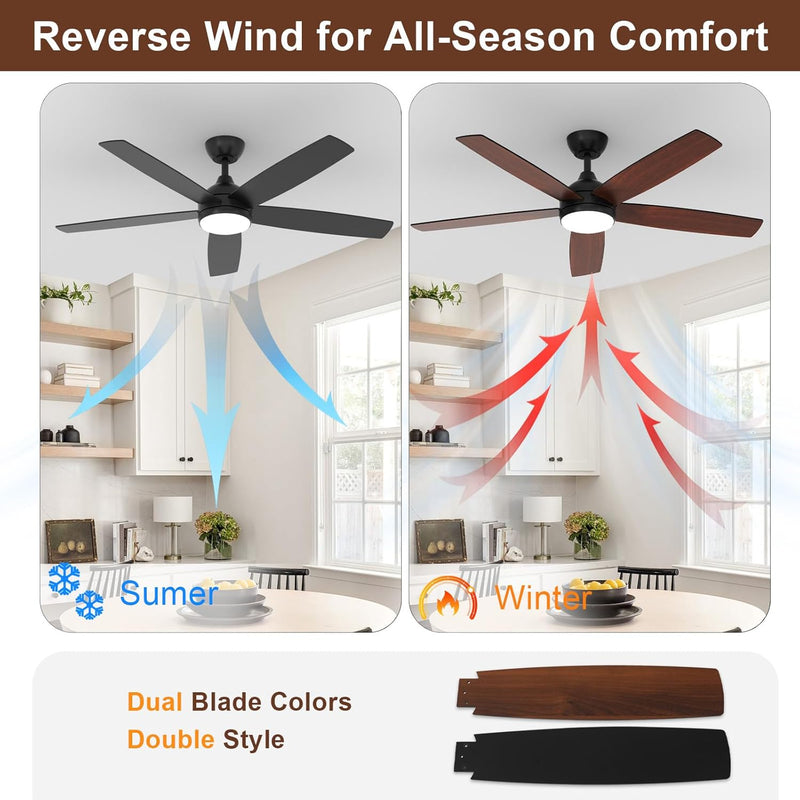 Ceiling Fans with Lights and Remote 6 Speeds