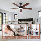 Ceiling Fans with Lights and Remote 6 Speeds