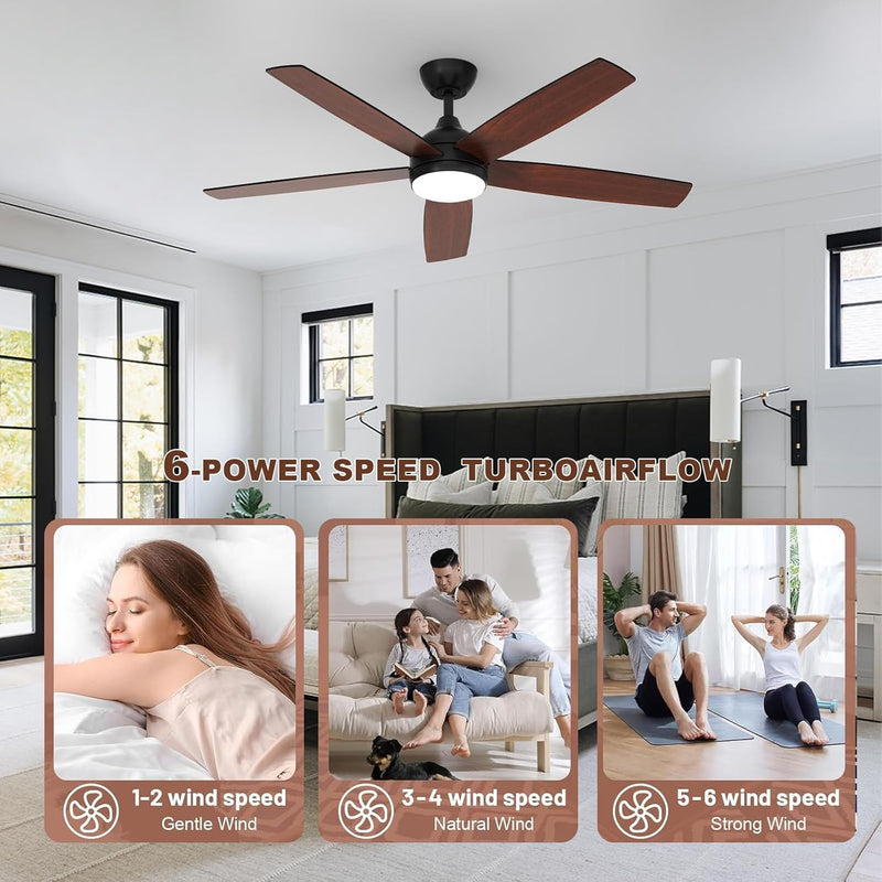 Ceiling Fans with Lights and Remote 6 Speeds