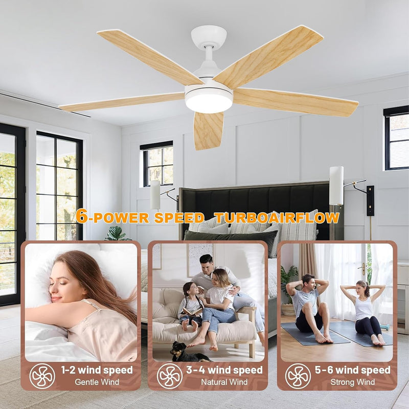 Ceiling Fans with Lights and Remote 6 Speeds