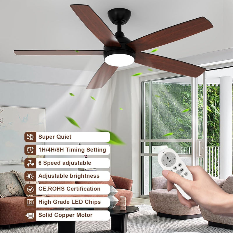Ceiling Fans with Lights and Remote 6 Speeds