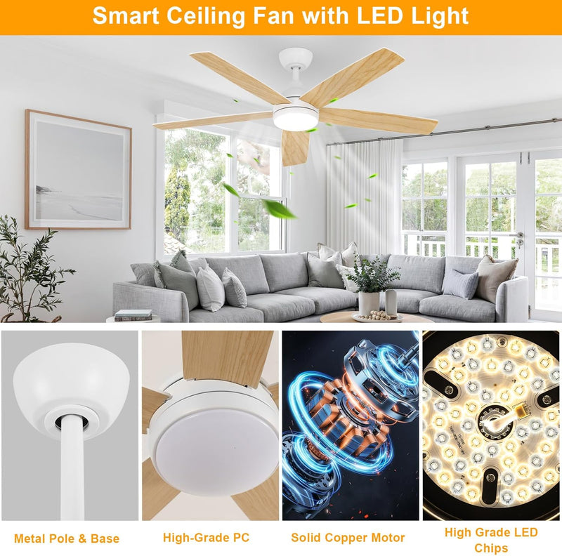 Ceiling Fans with Lights and Remote 6 Speeds