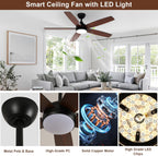 Ceiling Fans with Lights and Remote 6 Speeds
