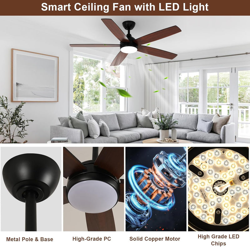 Ceiling Fans with Lights and Remote 6 Speeds