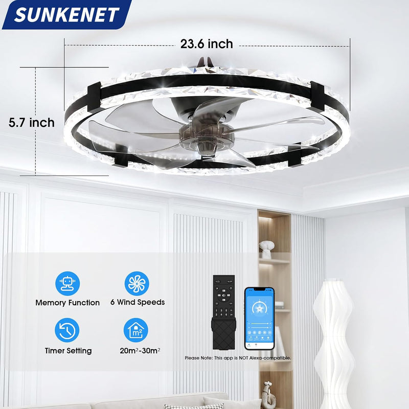 Ceiling Fans with Lights and Remote LED