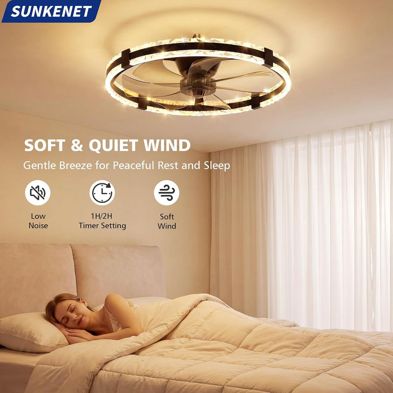 Ceiling Fans with Lights and Remote LED