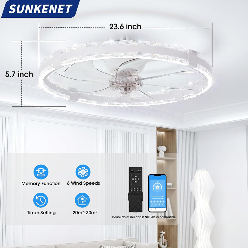 Ceiling Fans with Lights and Remote LED