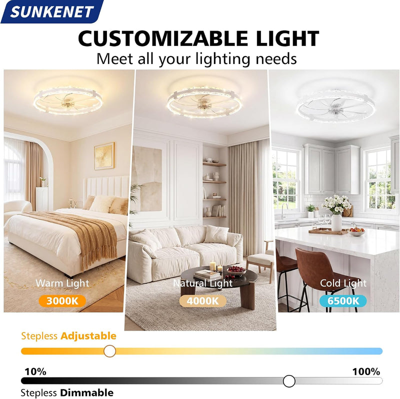 Ceiling Fans with Lights and Remote LED