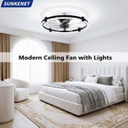 Ceiling Fans with Lights and Remote LED