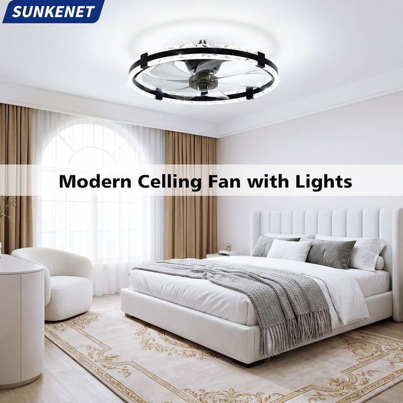 Ceiling Fans with Lights and Remote LED