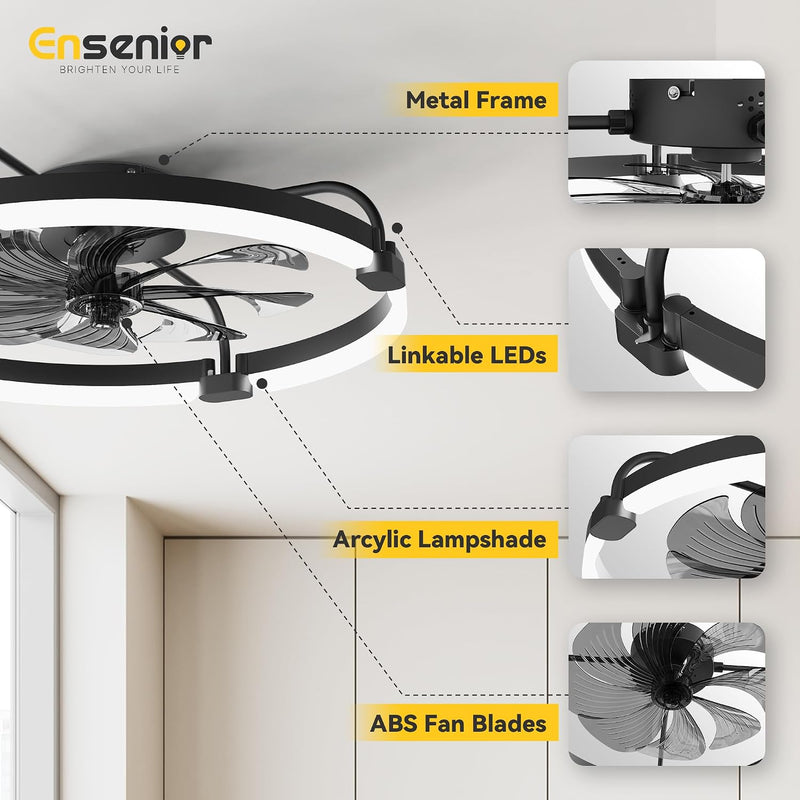 Ceiling Fans with Lights and Remote Flush