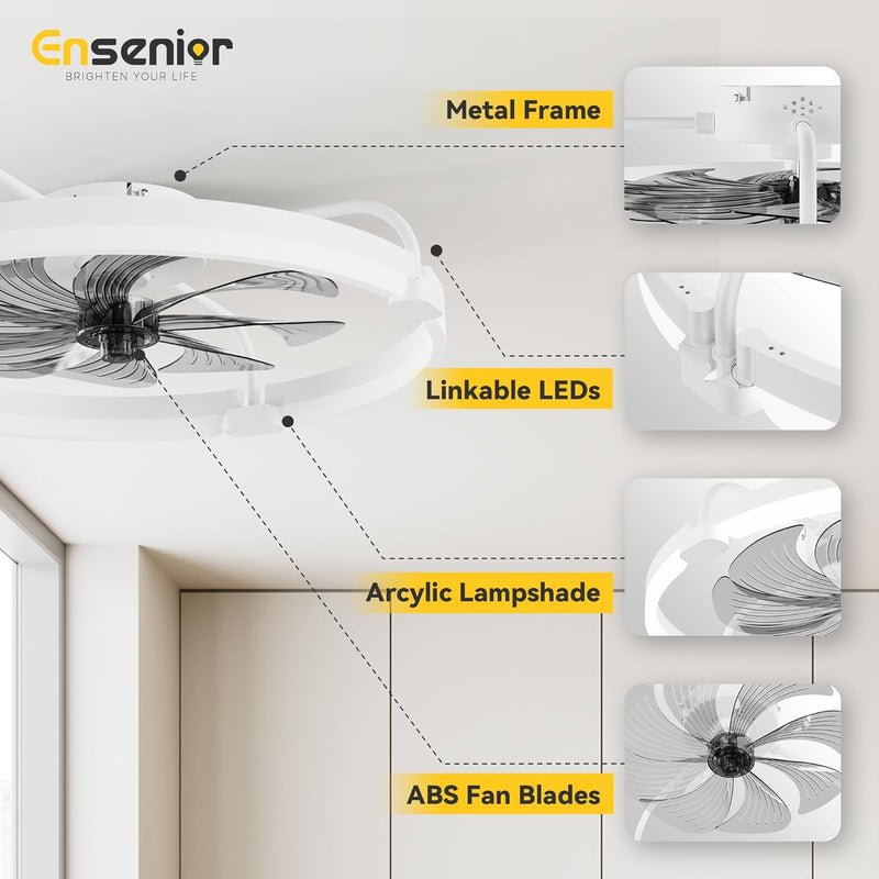Ceiling Fans with Lights and Remote Flush