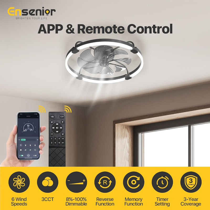 Ceiling Fans with Lights and Remote Flush