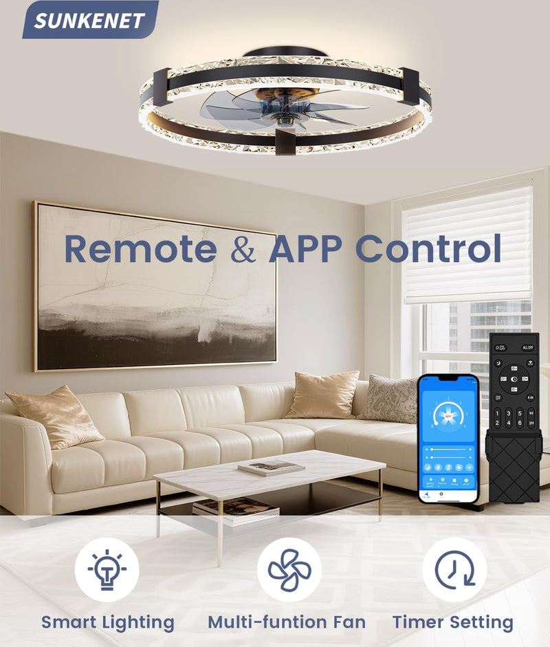 Ceiling Fans with Lights and Remote LED