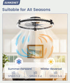 Ceiling Fans with Lights and Remote LED
