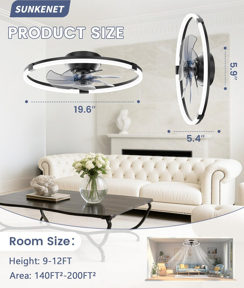 Ceiling Fans with Lights and Remote LED