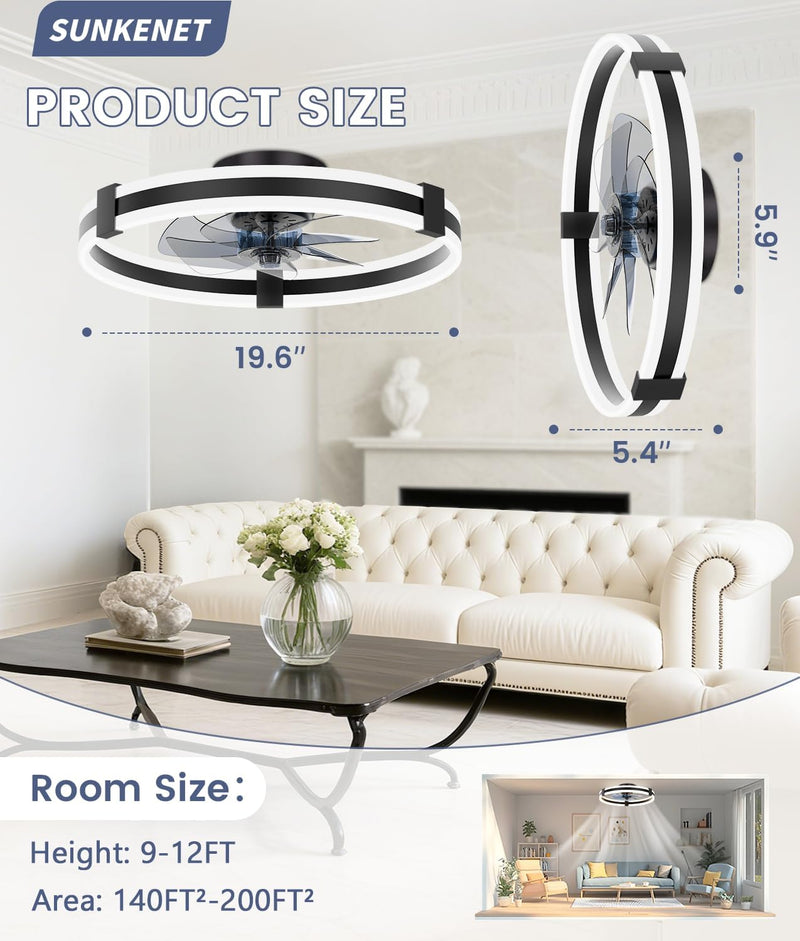 Ceiling Fans with Lights and Remote LED
