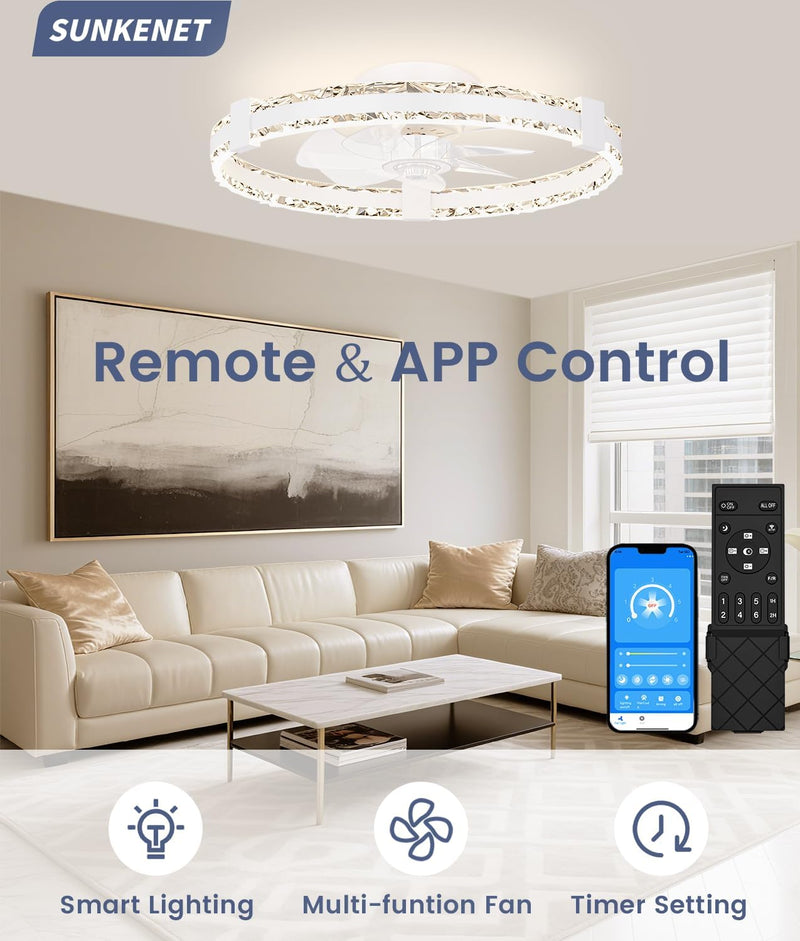 Ceiling Fans with Lights and Remote LED