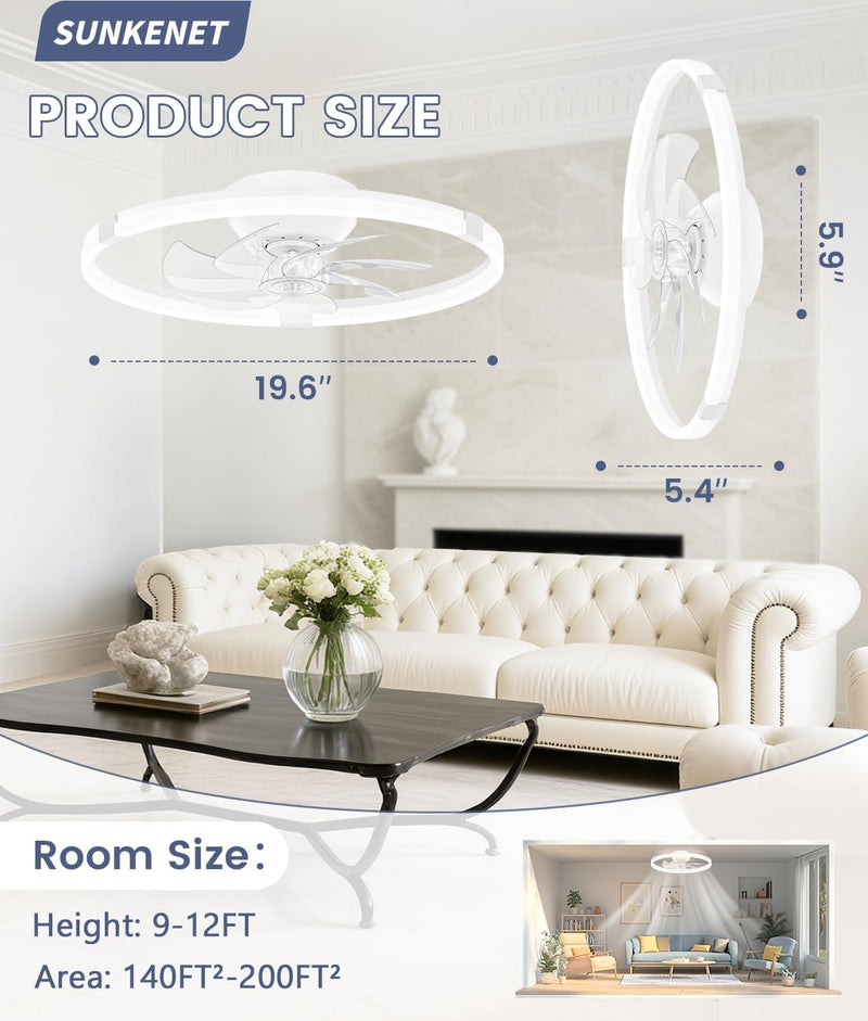 Ceiling Fans with Lights and Remote LED