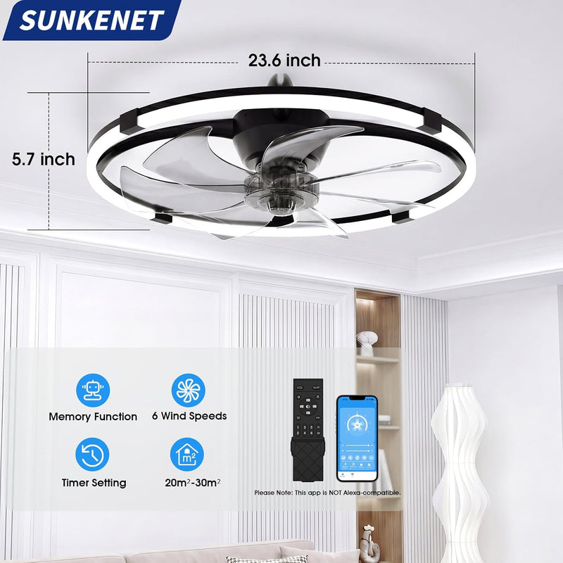 Ceiling Fans with Lights and Remote LED