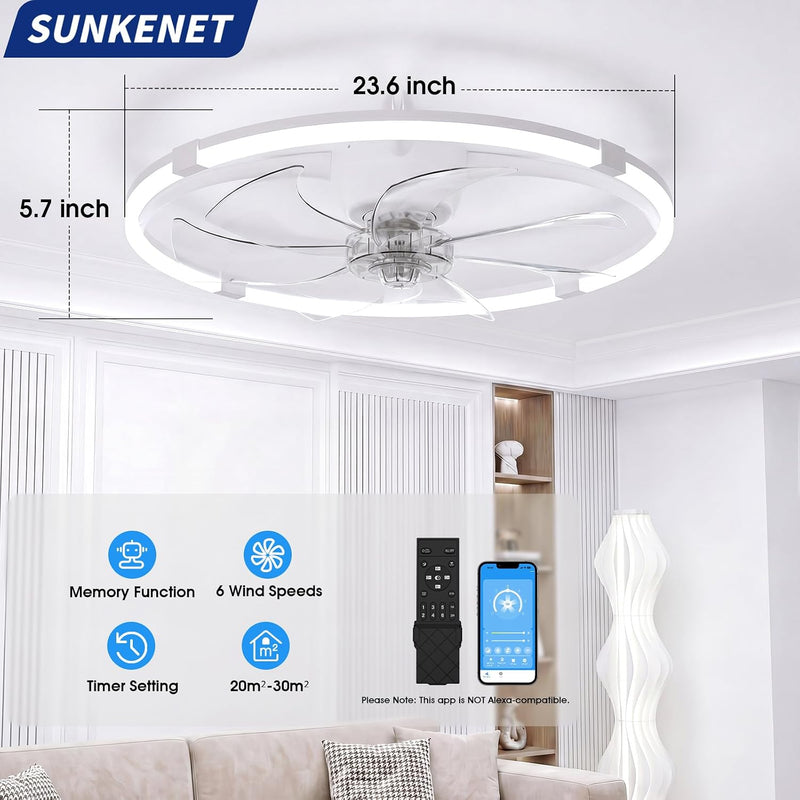 Ceiling Fans with Lights and Remote LED