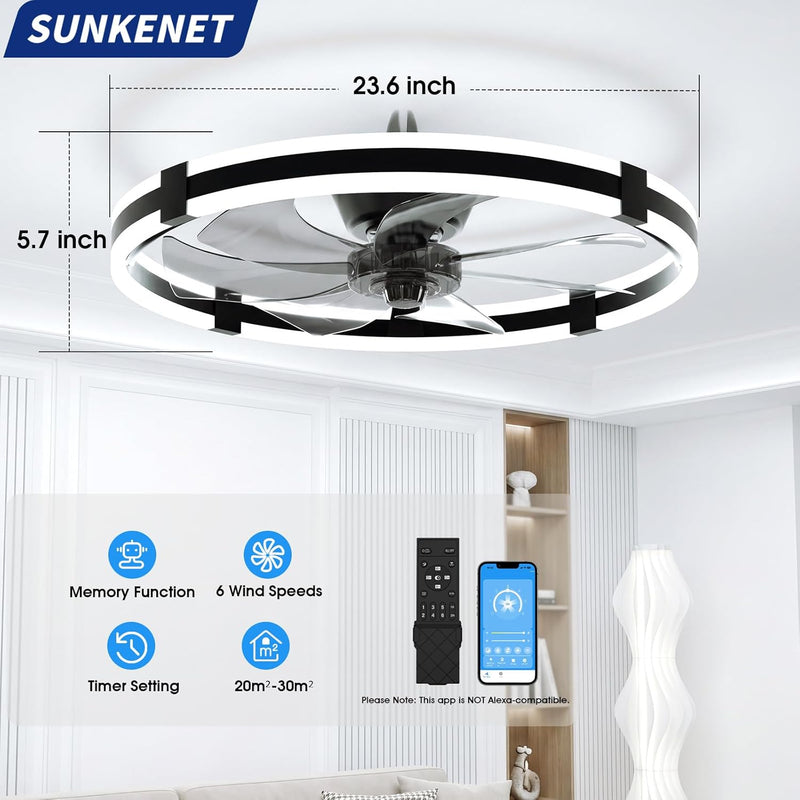 Ceiling Fans with Lights and Remote LED