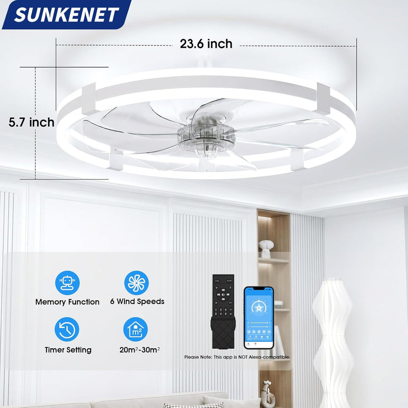 Ceiling Fans with Lights and Remote LED