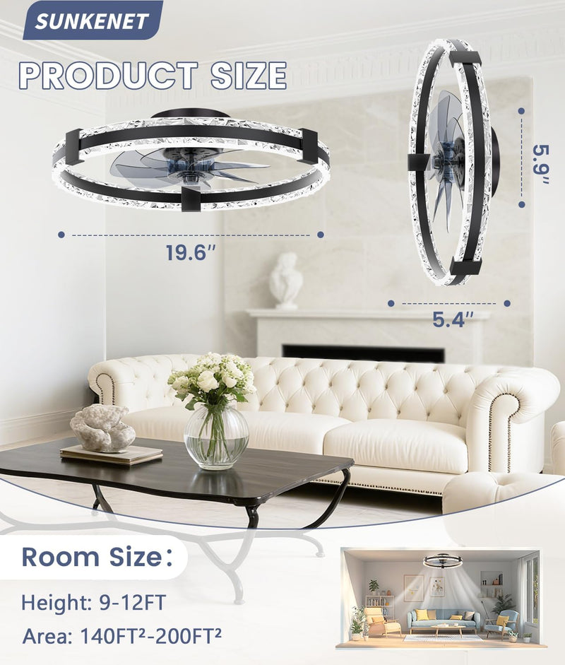 Ceiling Fans with Lights and Remote LED