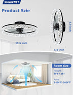 Ceiling Fans with Lights and Remote LED