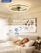 Ceiling Fans with Lights and Remote LED