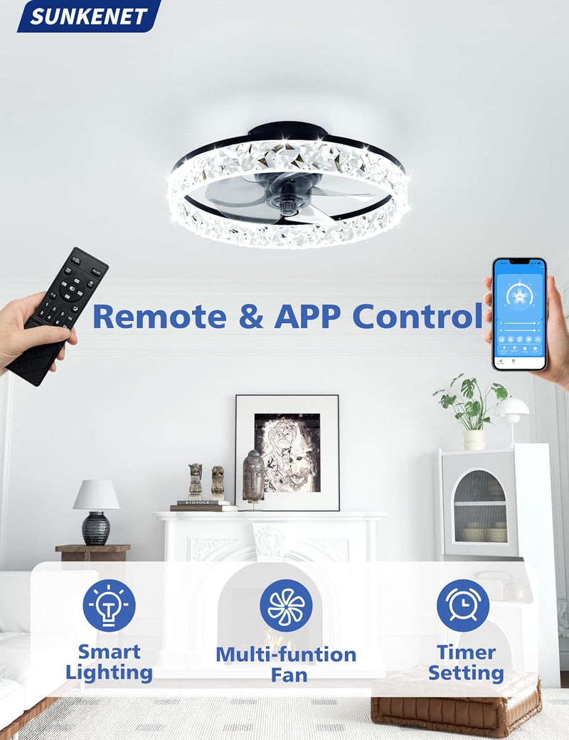 Ceiling Fans with Lights and Remote LED