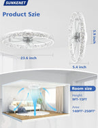 Ceiling Fans with Lights and Remote LED