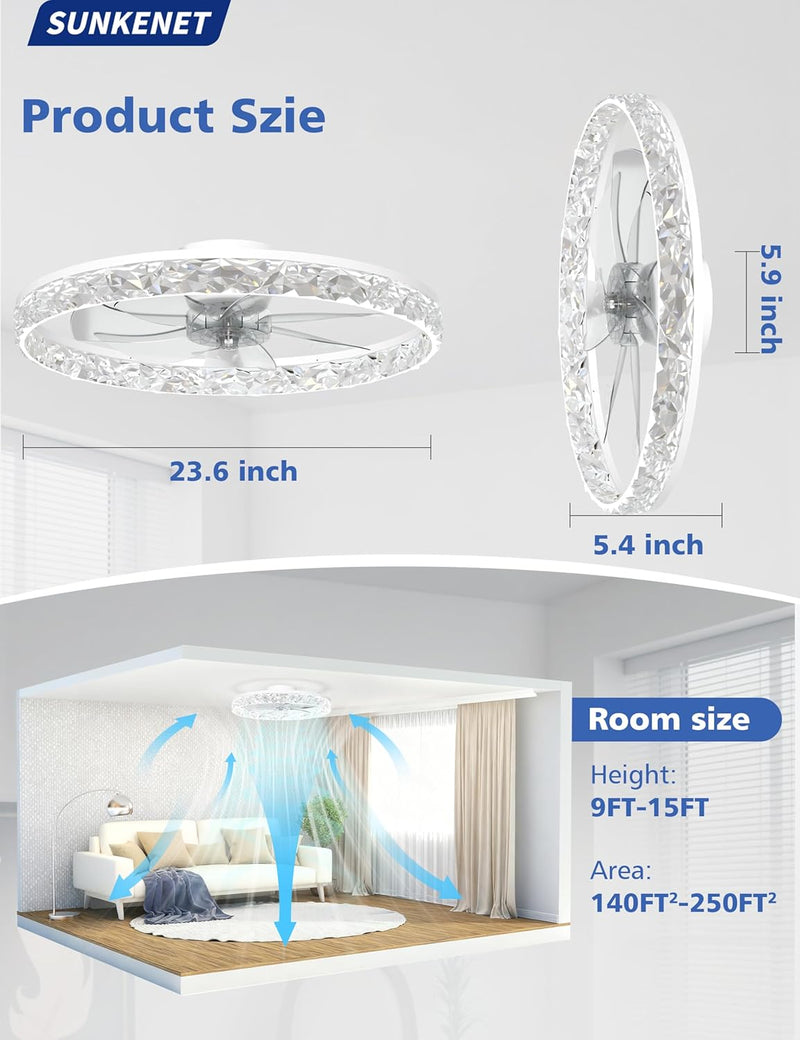 Ceiling Fans with Lights and Remote LED