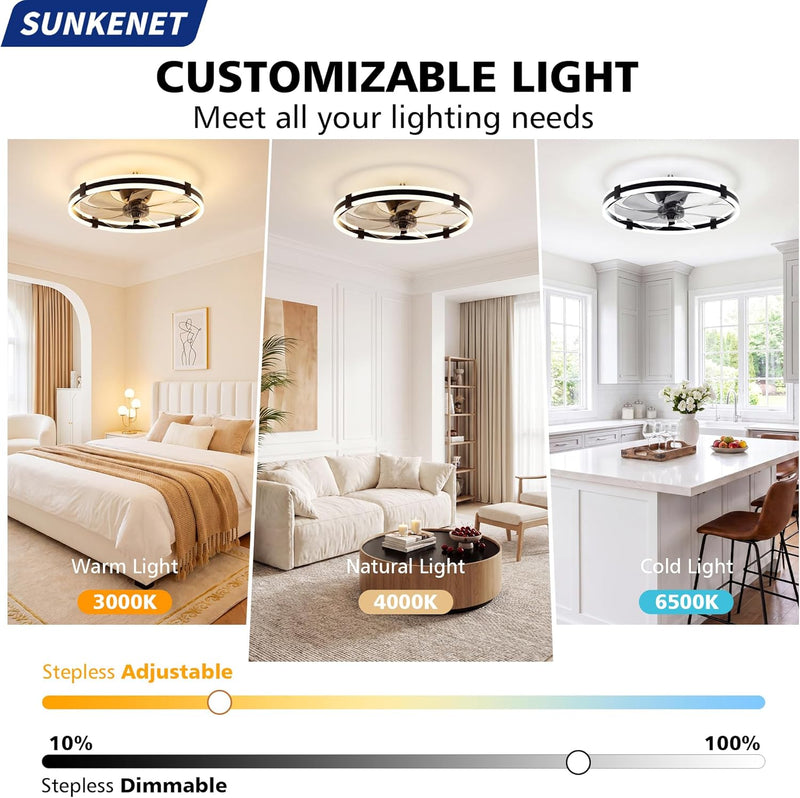 Ceiling Fans with Lights and Remote LED