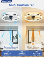 Ceiling Fans with Lights and Remote LED