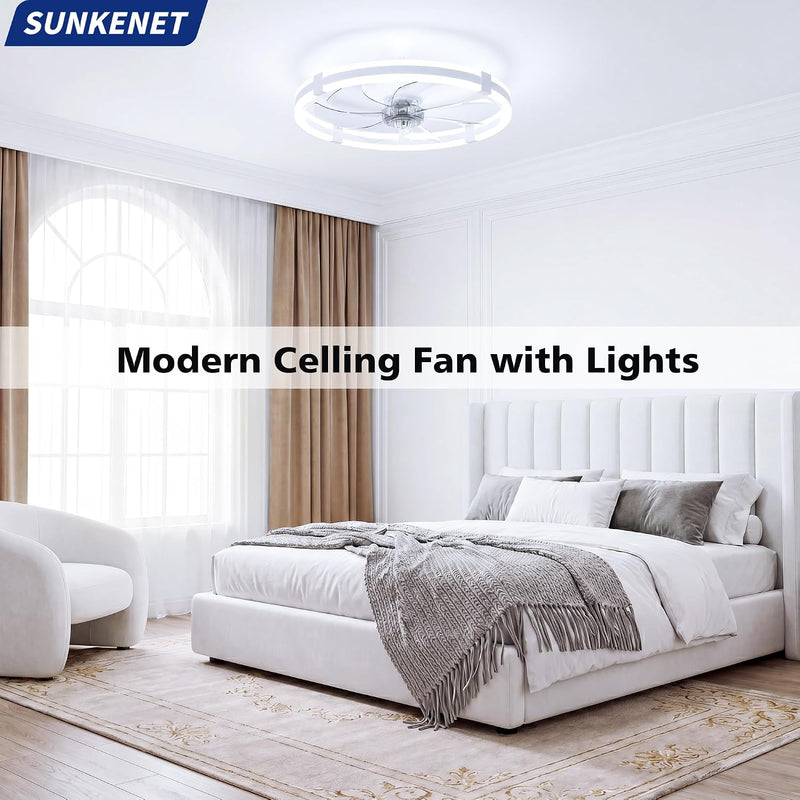 Ceiling Fans with Lights and Remote LED