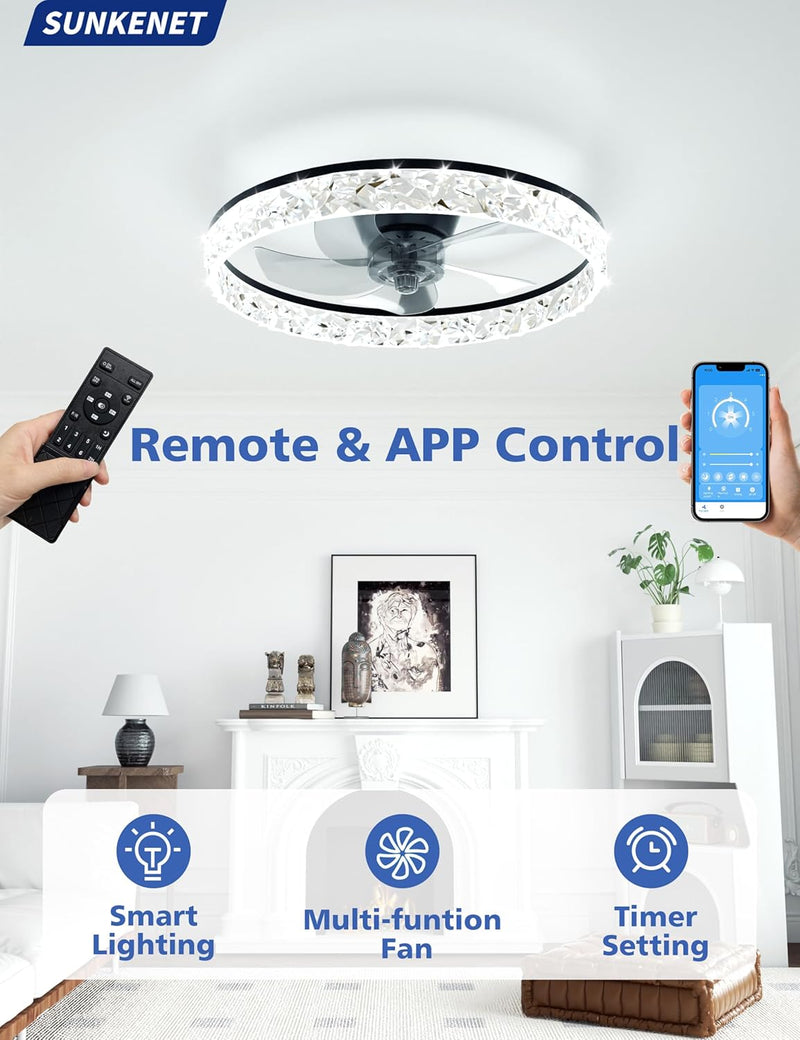 Ceiling Fans with Lights and Remote LED