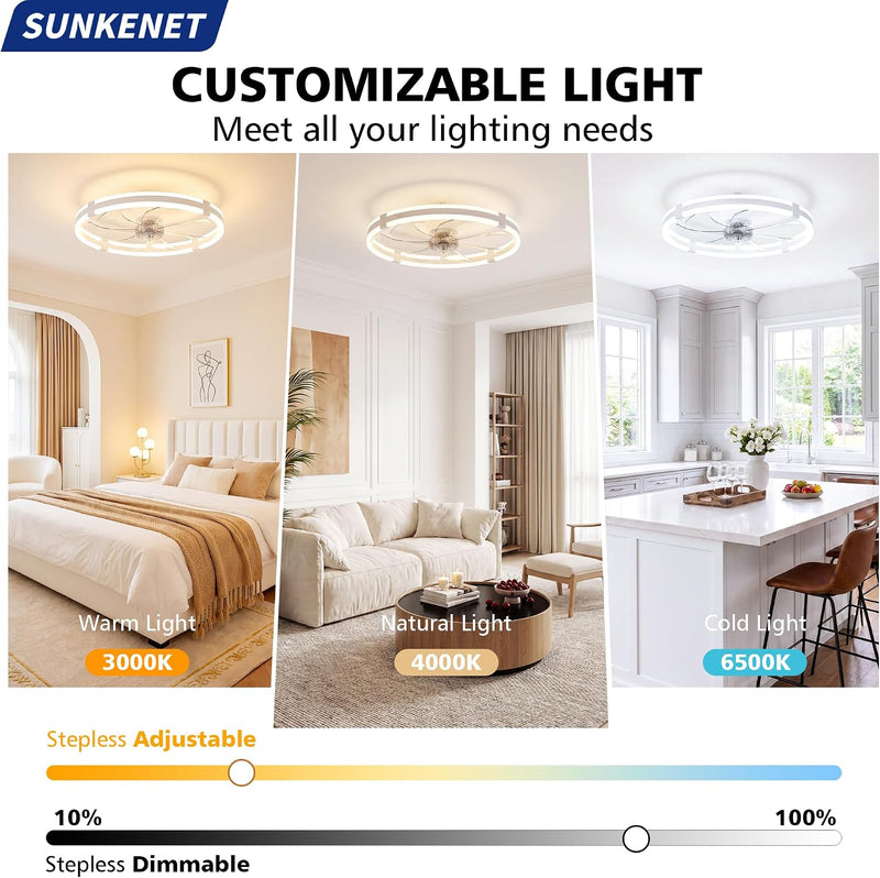Ceiling Fans with Lights and Remote LED
