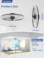 Ceiling Fans with Lights and Remote LED