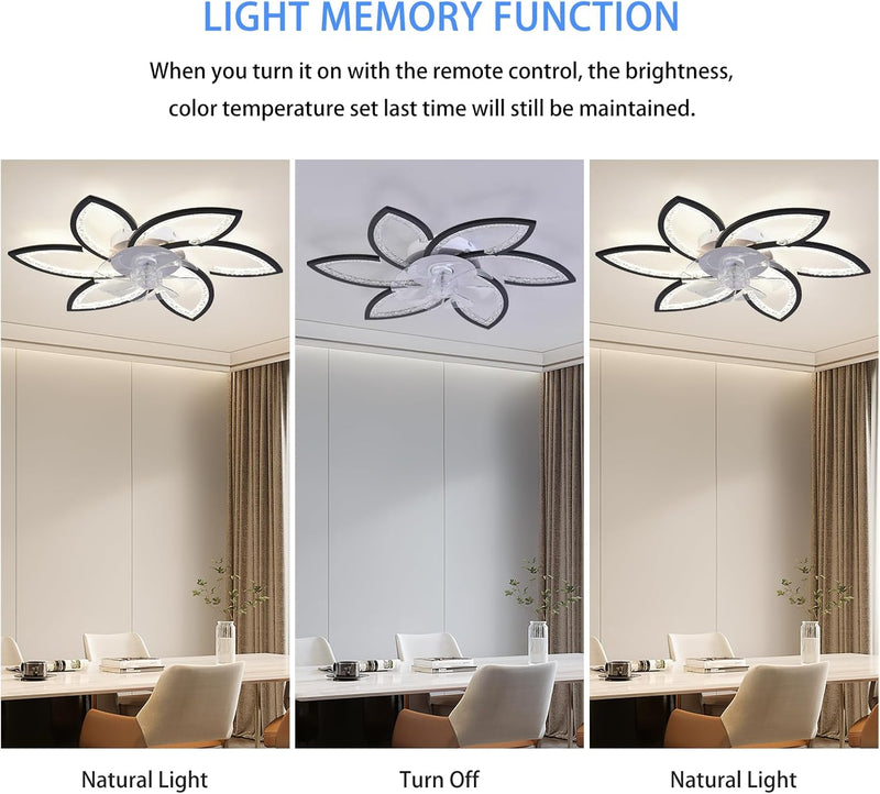 Ceiling Fans with Lights and Remote Modern Dimmable