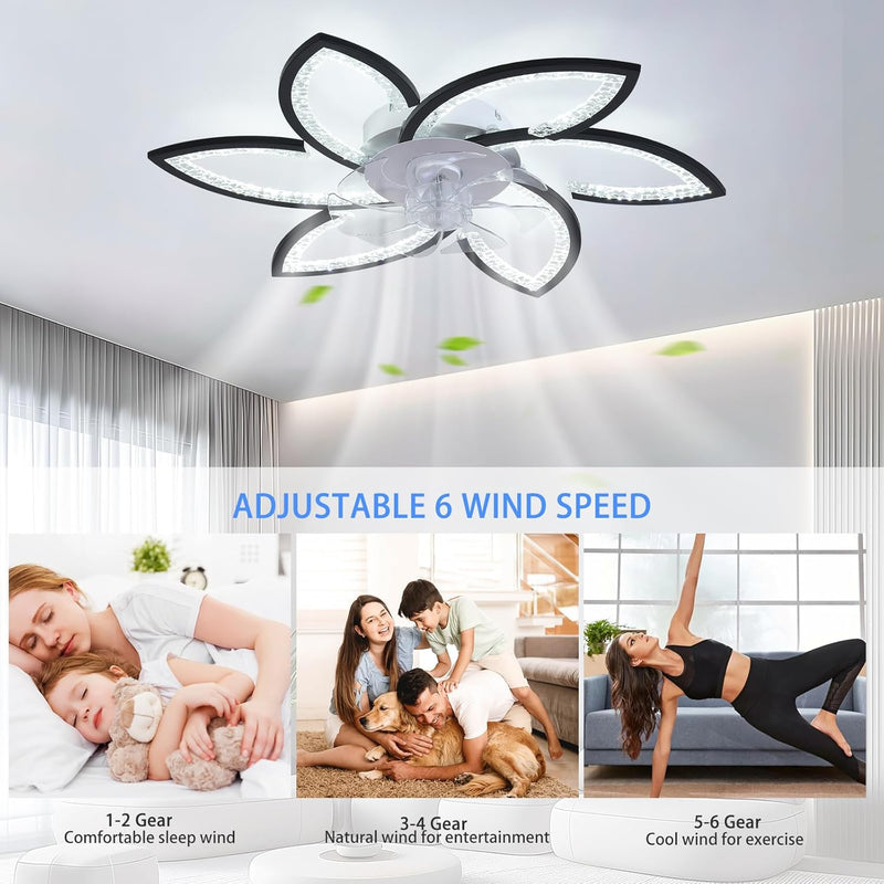 Ceiling Fans with Lights and Remote Modern Dimmable