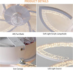 Ceiling Fans with Lights and Remote Modern Dimmable