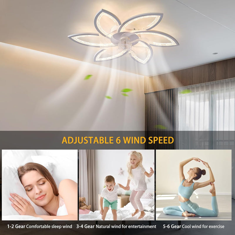 Ceiling Fans with Lights and Remote Modern Dimmable